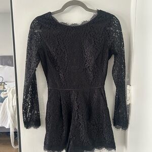 Anthropologie Black Lace Romper
